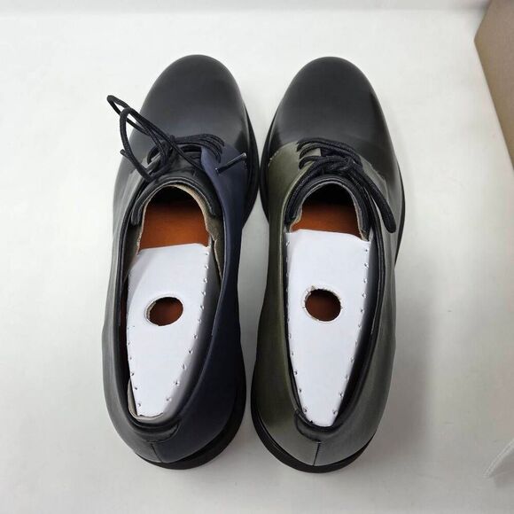 CAMPER TWINS TWS BLACK OLIVE BLUE LEATHER DERBY DUAL COLOR SHOES MENS 12 NEW - Picture 4 of 10